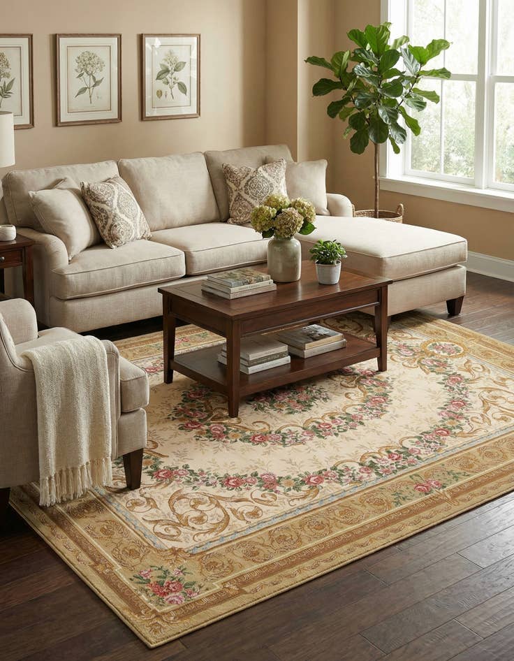 Detail image of 7' 10 x 10' Easy-Clean Traditional Indoor / Outdoor Rug