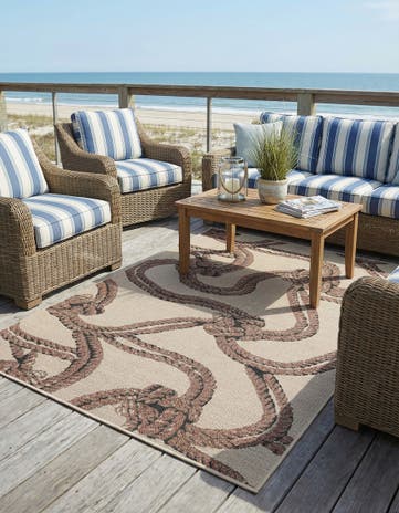 5' 3 x 7' 7 Easy-Clean Coastal Indoor / Outdoor Rug