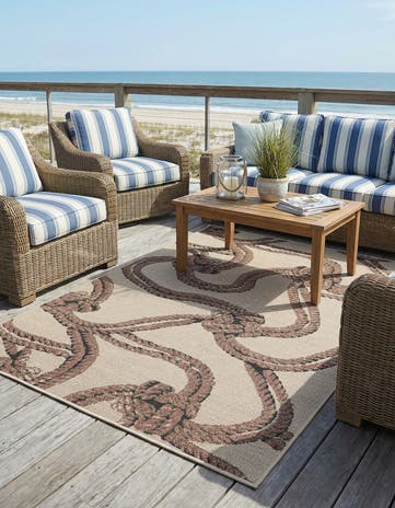 5' 3 x 7' 7 Easy-Clean Coastal Indoor / Outdoor Rug