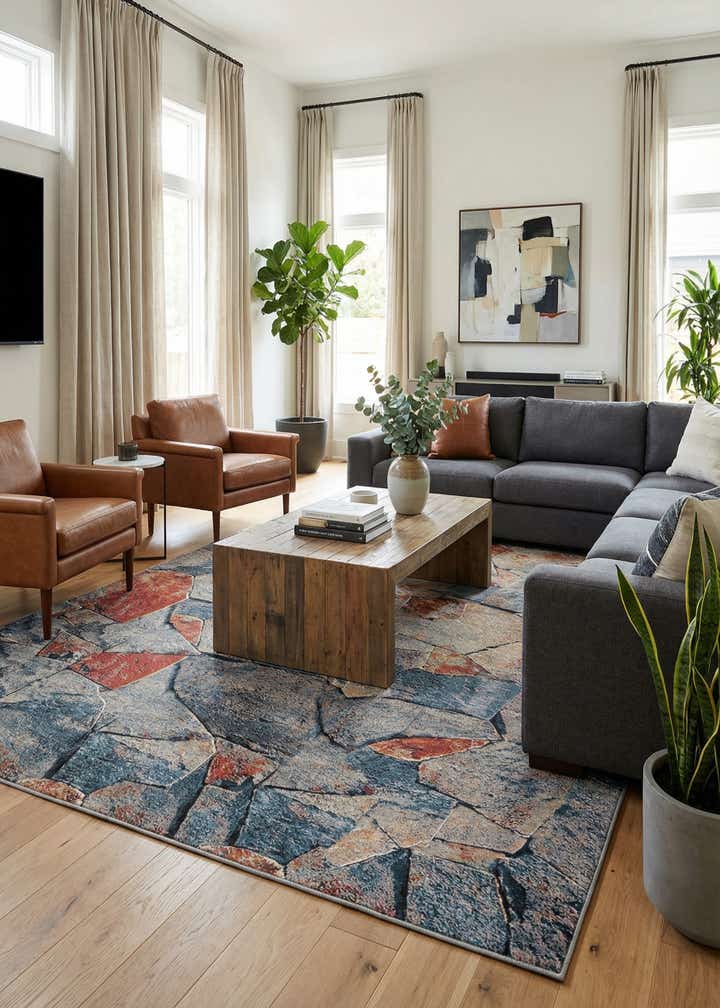 9' x 12' Easy-Clean Modern Indoor / Outdoor Rug