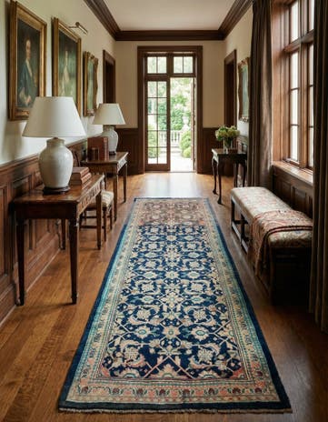 4' x 10' 5 Hand Knotted Farahan Persian Wool Runner Rug