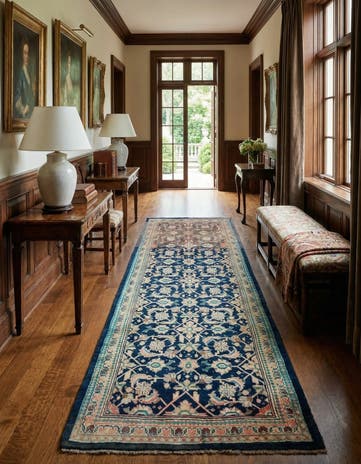 4' x 10' 5 Hand Knotted Farahan Persian Wool Runner Rug