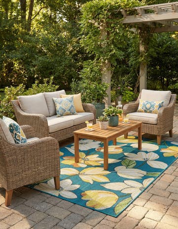 5' 3 x 8' Easy-Clean Baja Indoor / Outdoor Rug
