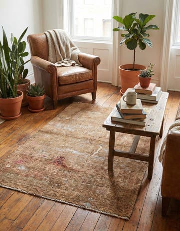 2' 7 x 4' 2 Hand Knotted Ultra Vintage Persian Wool Rug