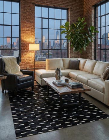 5' x 8' Cowhide Leather Rug