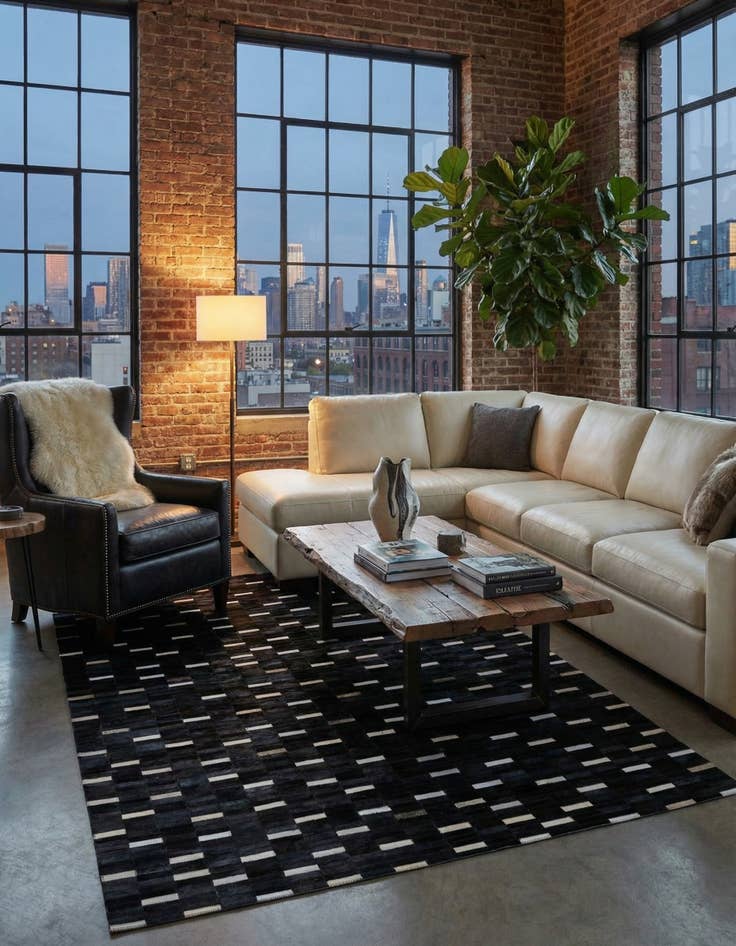 Detail image of 5' x 8' Cowhide Leather Rug