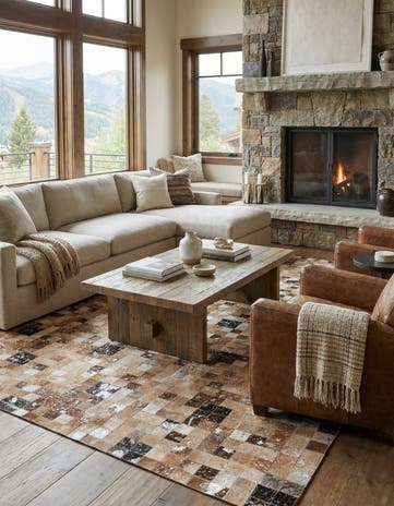 5' 2 x 7' 6 Cowhide Stocks Rug