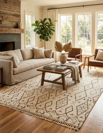 10' x 14' 4 Hand Knotted Moroccan Wool Rug