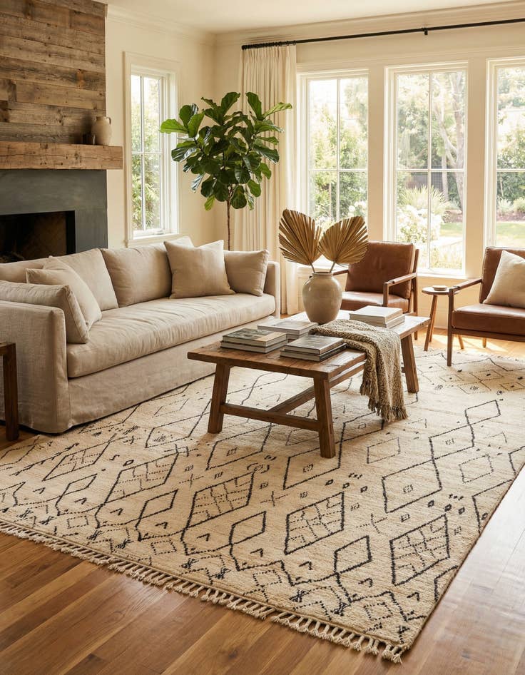 Detail image of 10' x 14' 4  Hand Knotted Moroccan Wool Rug