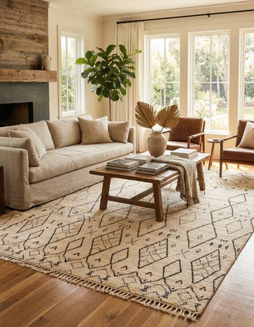 10' x 14' 4 Hand Knotted Moroccan Wool Rug