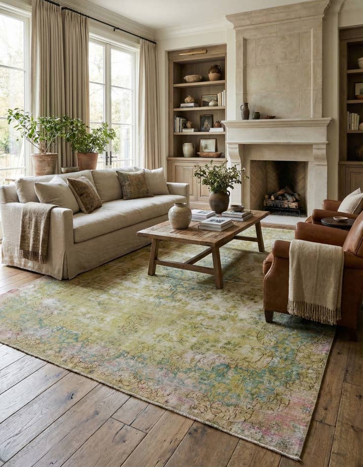 Detail image of 9' 6 x 13' 3  Hand Knotted Ultra Vintage Persian Wool Rug