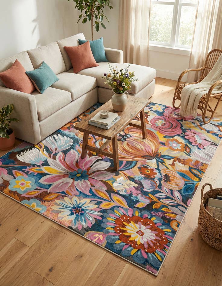 Detail image of 7' 10 x 7' 10 Blossom Square Rug