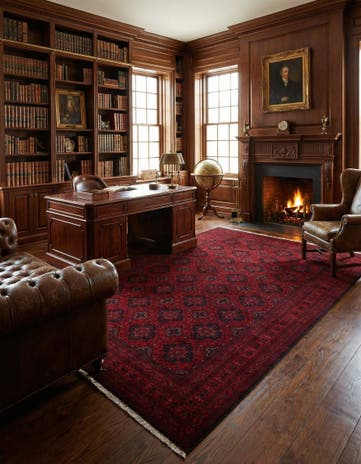 6' 9 x 9' 8 Hand Knotted Khal Mohammadi Wool Rug
