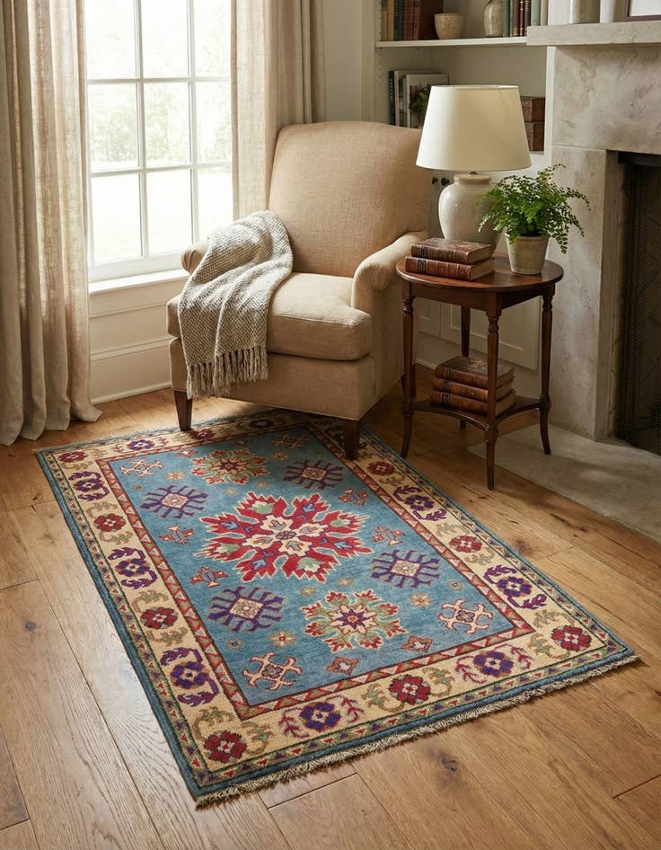 Detail image of 2' 7 x 4' 1  Hand Knotted Kazak Rug