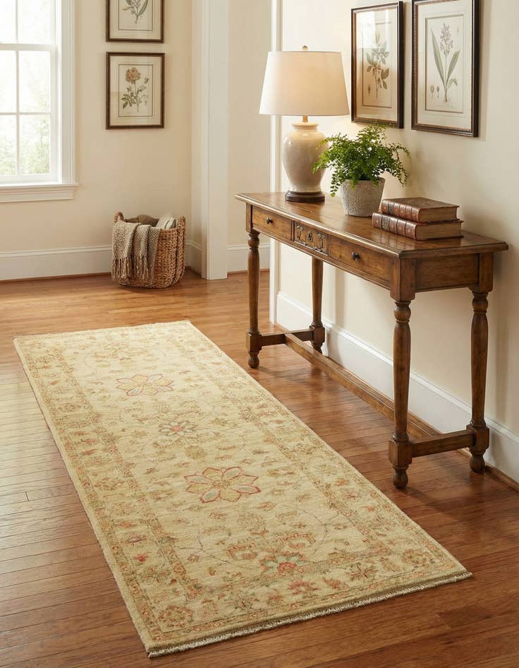 Detail image of 2' 6 x 6' 4  Hand Knotted Peshawar Ziegler Runner Rug