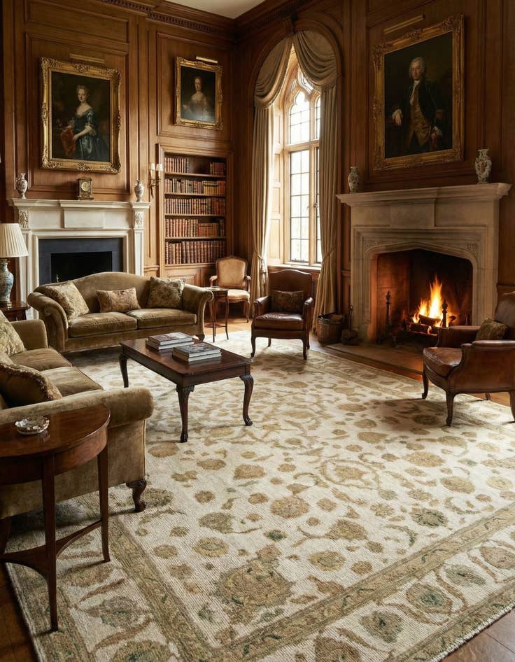 Detail image of 10' 2 x 15'  Hand Knotted Vintage Royal Persian Wool Rug