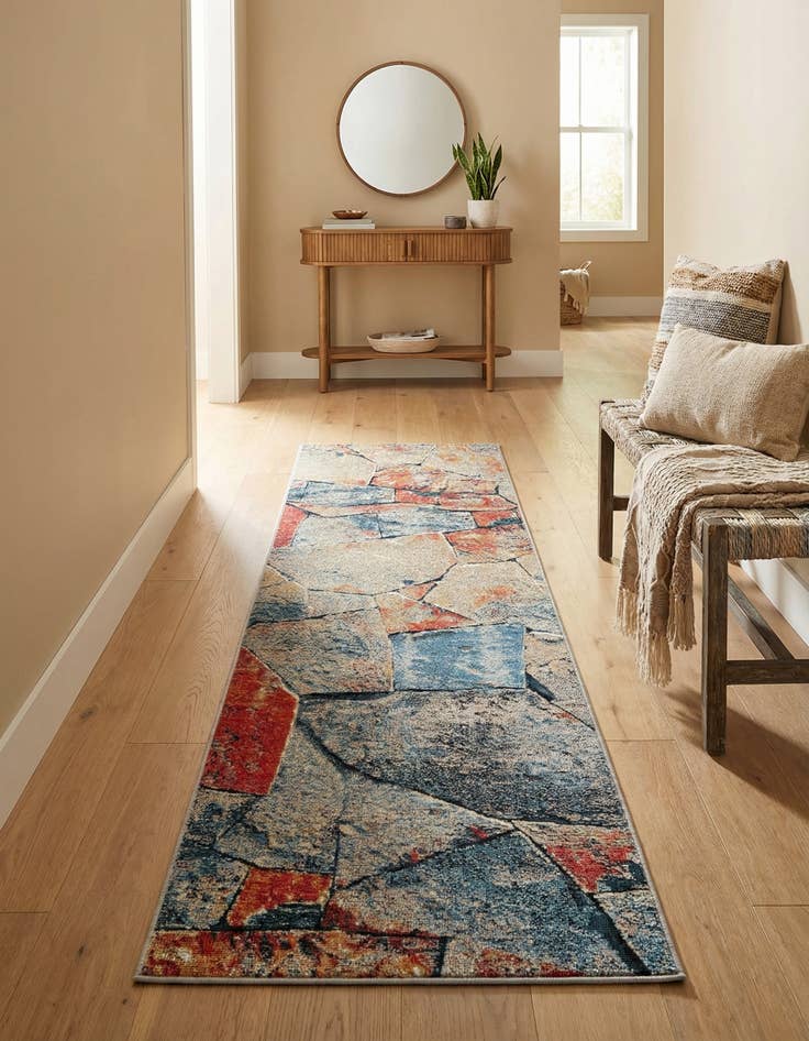 Detail image of 2' x 8'  Washable Modern Indoor / Outdoor Runner Rug