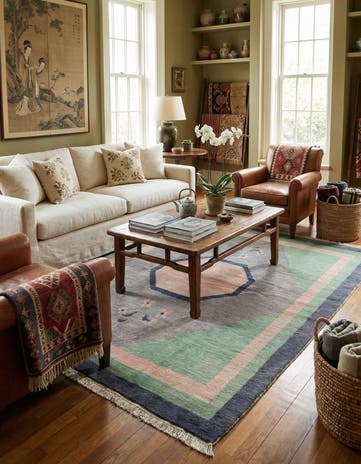 6' 8 x 8' 4 Hand Knotted Tibet Wool Rug