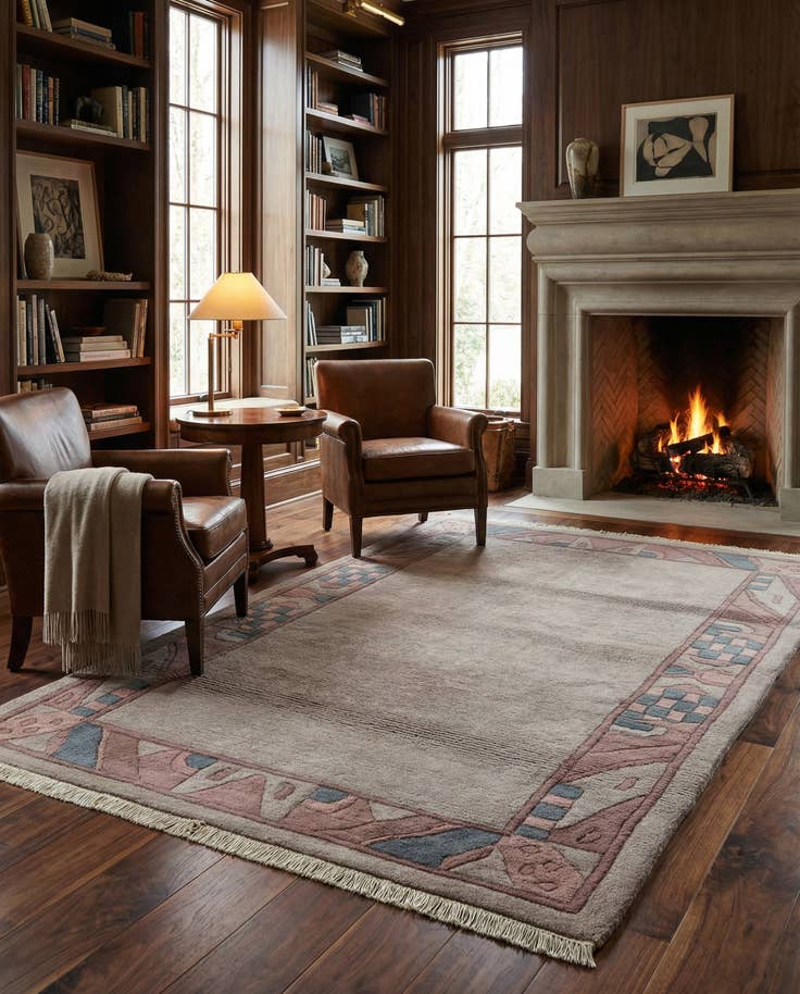 Detail image of 4' x 5' 10 Hand Knotted Tibet Wool Rug