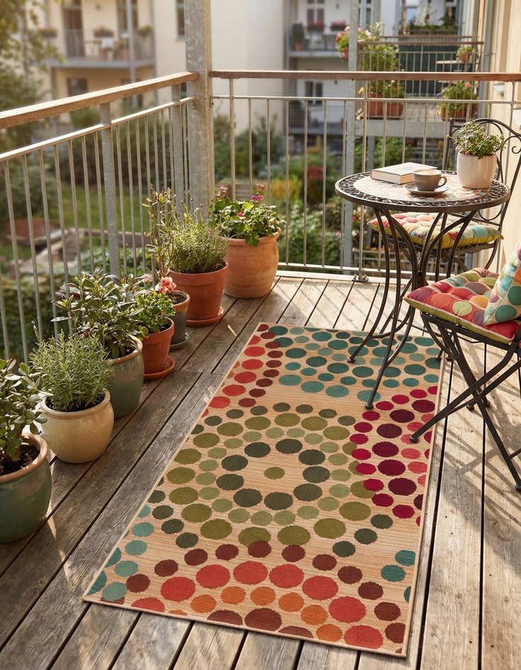 Detail image of 2' x 4' Easy-Clean Modern Indoor / Outdoor Runner Rug