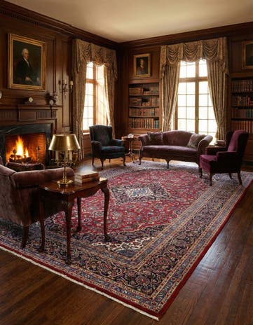 10' x 13' 5 Hand Knotted Kashan Persian Wool Rug