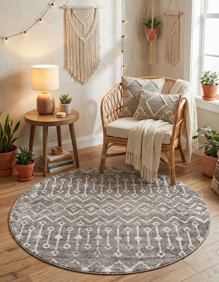 Detail image of 3' x 3' Bohemian Trellis Round Rug