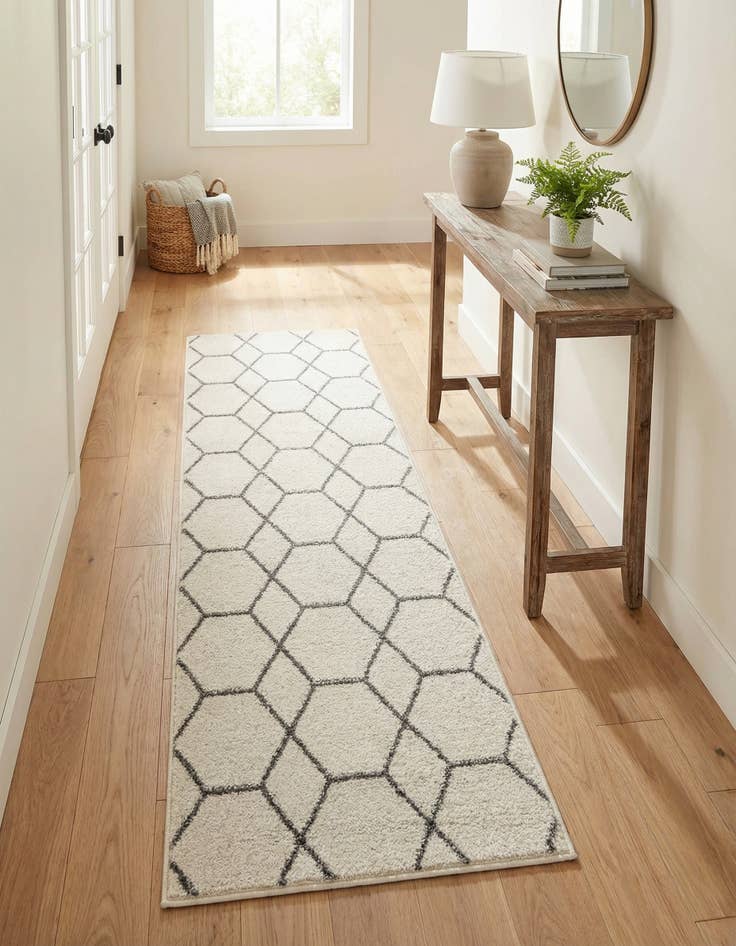 Detail image of  2' x 6' Lattice Frieze Runner Rug