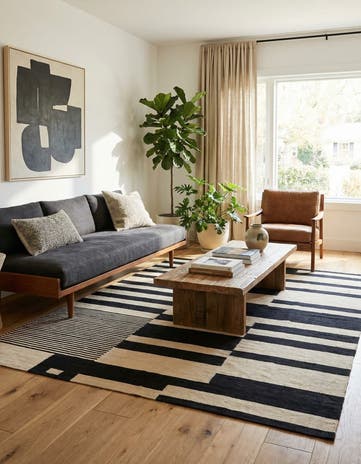 5' 10 x 7' 8 Hand Woven Kilim Modern Wool Rug