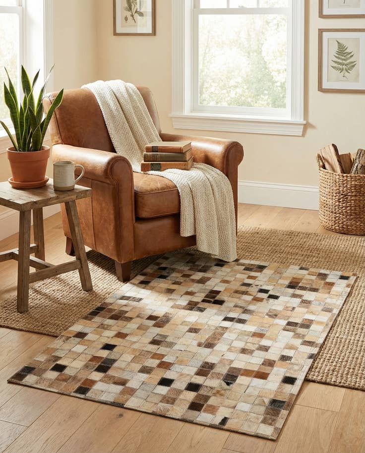 Detail image of 2' x 3' Cowhide Leather Rug