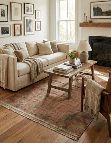 3' 7 x 6' 4 Hand Knotted Ultra Vintage Persian Wool Rug