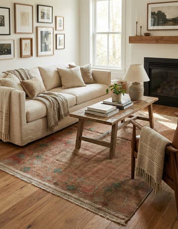 3' 7 x 6' 4 Hand Knotted Ultra Vintage Persian Wool Rug
