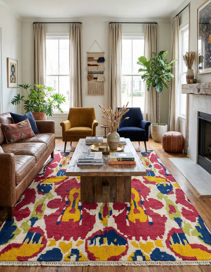 Detail image of  4' 7 x 6' 10  Hand Knotted Darya Wool Rug