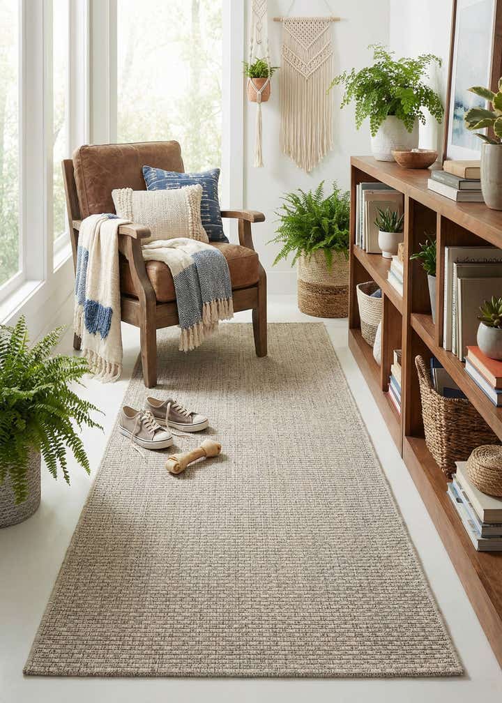 2' x 8' Easy-Clean Solid Indoor / Outdoor Runner Rug