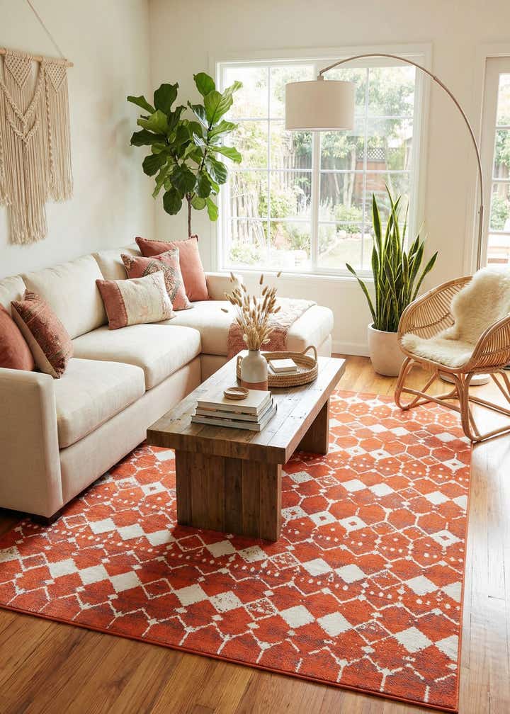 7' 10 x 10' Easy-Clean Trellis Indoor / Outdoor Rug