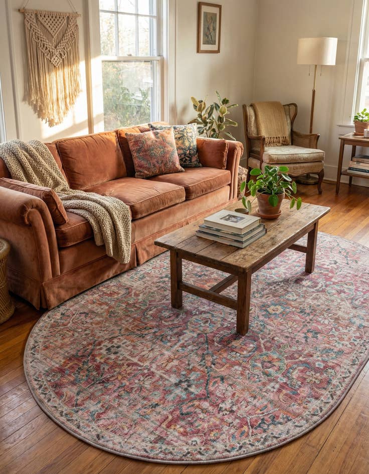 Detail image of 5' 3 x 8'  Washable Nostalgia Oval Rug