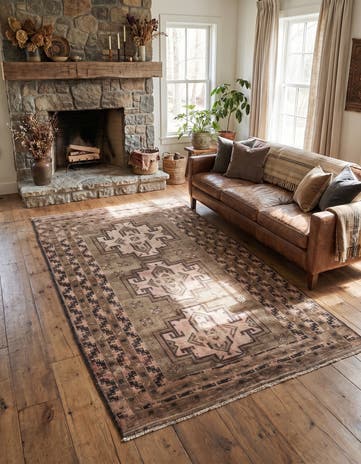 3' 6 x 6' Hand Knotted Ultra Vintage Persian Wool Rug