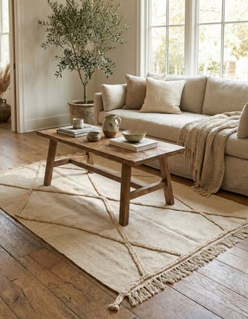 3' 4 x 5' Hand Woven Moroccan Wool Rug