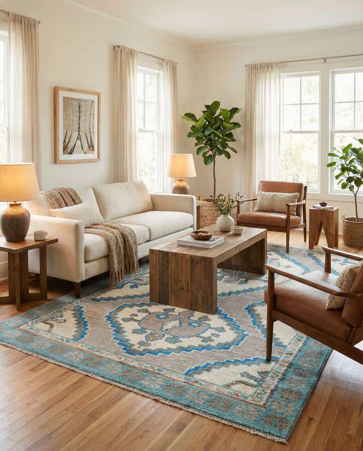 6' x 9' Hand Knotted Moroccan Wool Rug