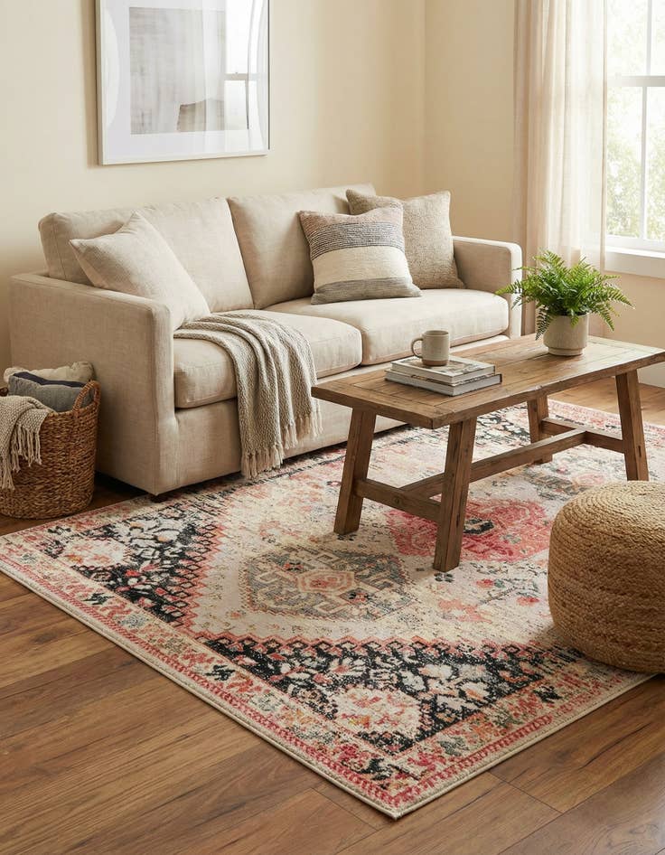 Detail image of 6' x 9' Easy-Clean Traditional Indoor / Outdoor Rug