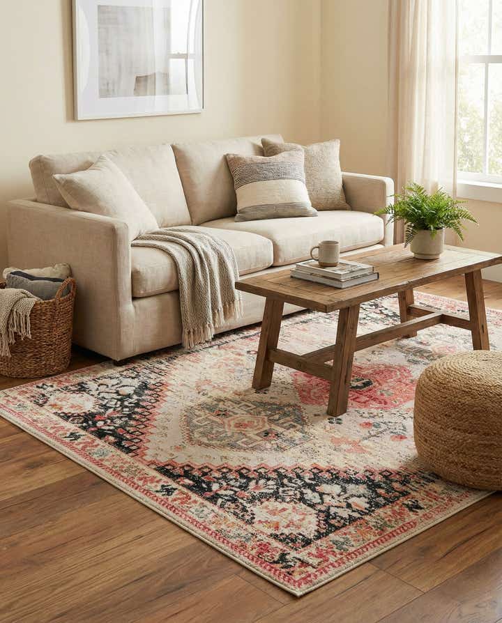 6' x 9' Easy-Clean Traditional Indoor / Outdoor Rug