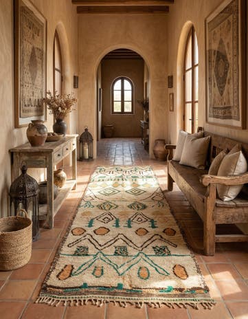 4' 9 x 12' 6 Berber Runner Rug