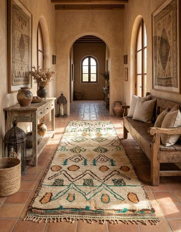 4' 9 x 12' 6 Berber Runner Rug