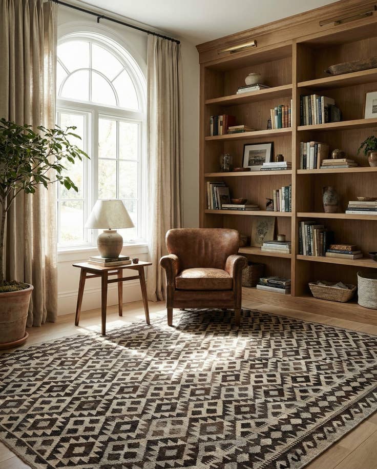 Detail image of 6' 10 x 9' 7 Hand Woven Kilim Maymana Wool Rug