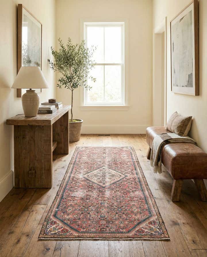 3' 9 x 9' Hand Knotted Ultra Vintage Persian Wool Runner Rug