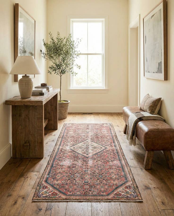 Detail image of 3' 9 x 9' Hand Knotted Ultra Vintage Persian Wool Runner Rug