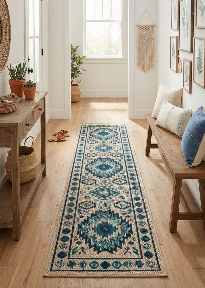2' x 8' Easy-Clean Baja Indoor / Outdoor Runner Rug