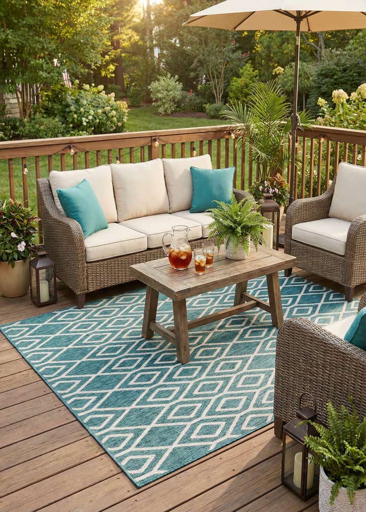 5' 3 x 8' Easy-Clean Jill Zarin Turks and Caicos Indoor / Outdoor Rug