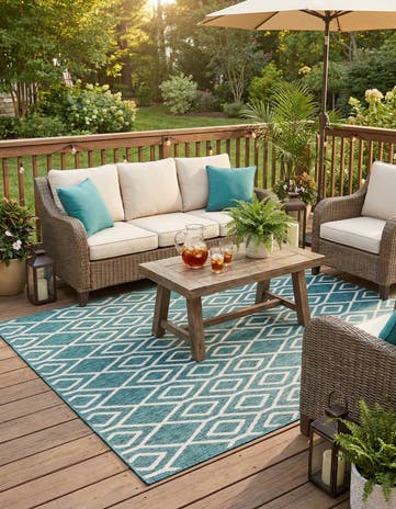 5' 3 x 8' Easy-Clean Jill Zarin Turks and Caicos Indoor / Outdoor Rug