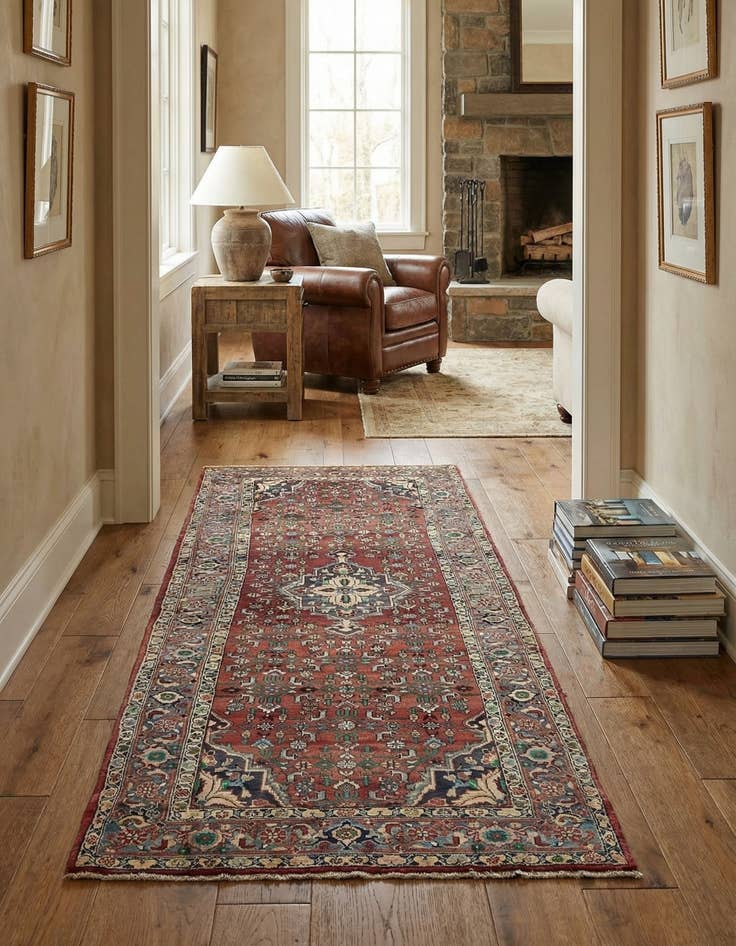 Detail image of  4' 4 x 11'  Hand Knotted Bidjar Persian Wool Runner Rug