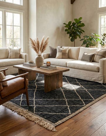 6' 3 x 8' 10 Hand Knotted Moroccan Wool Rug